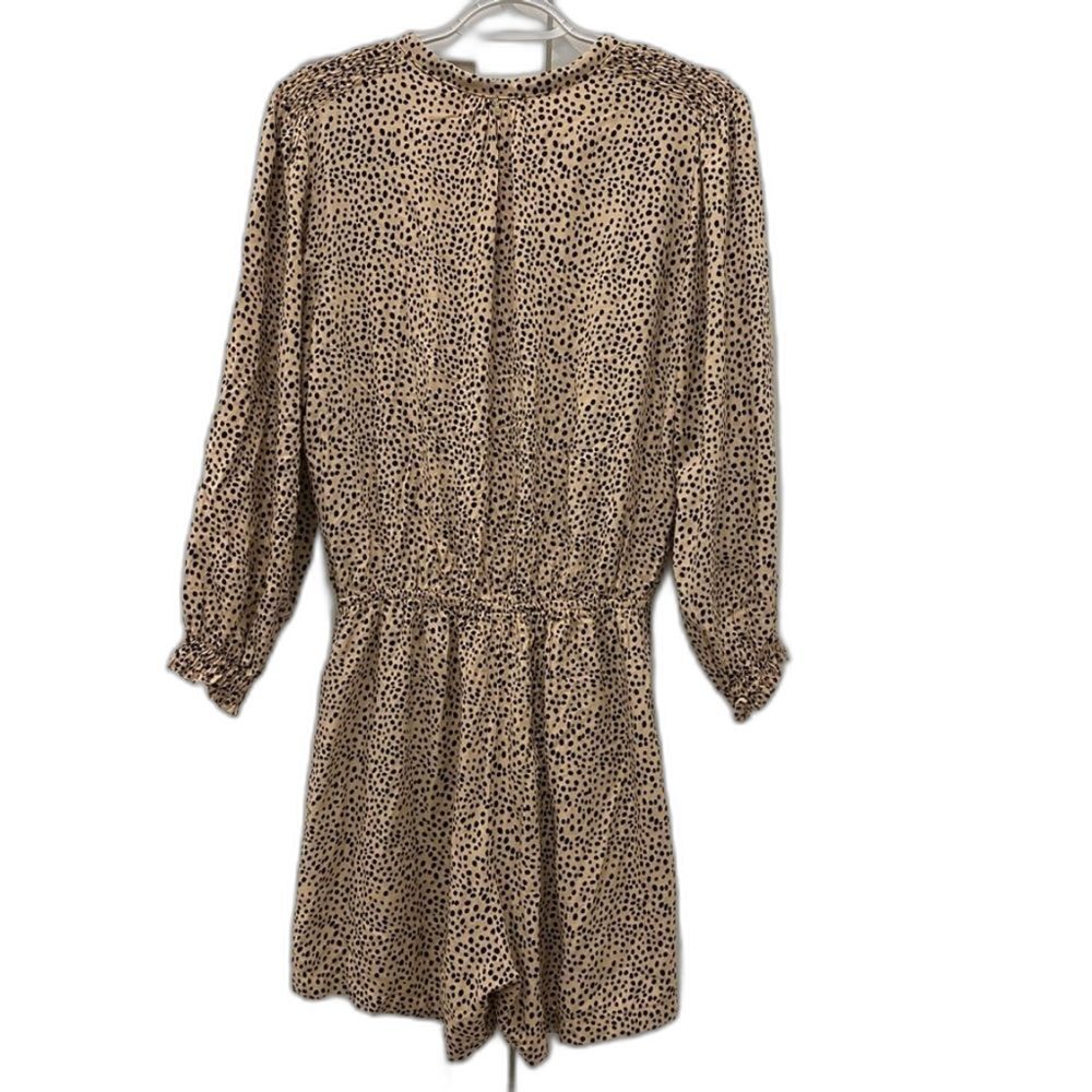 Beachgold Chelsea Tan Black Long SleeveCoverup Polka Dot Romper Women's XS - Picture 4 of 12
